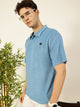 Thomas Scott Men Blue Solid Polo Collar Cotton Relaxed Fit T-Shirt