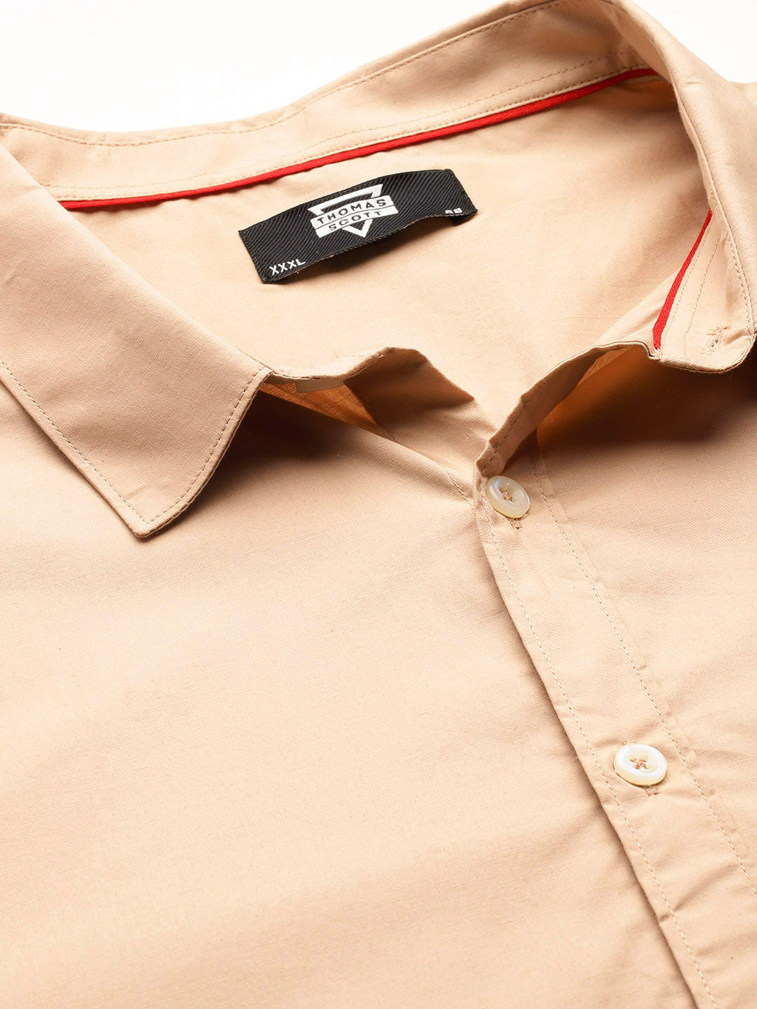 Thomas Scott Men Beige Plus Size Premium Casual Shirt