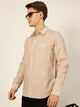 Fawn Premium Spread Collar Solid Linen Slim Fit Casual Shirt For Men