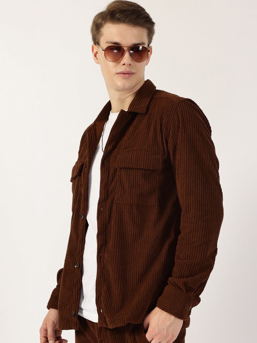 Thomas Scott Men Brown Premium Opaque Casual Shirt