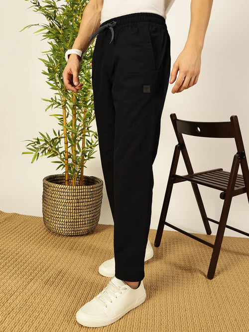 Thomas Scott Men Navy Regular Fit Jogger Trousers