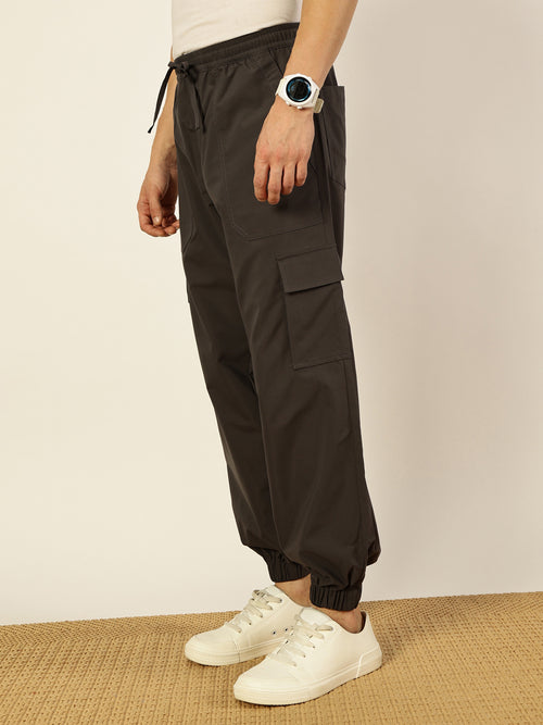 Thomas Scott Men Smart Loose Fit Easy Wash Cargos Trousers