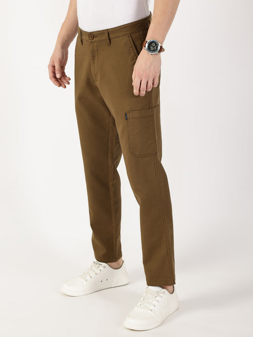 Thomas Scott Men Khaki Smart Regular Fit Mid-Rise Chinos