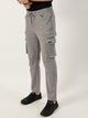 Thomas Scott Men Grey Relaxed Straight Fit Cargos Trousers