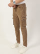 Thomas Scott Men Khaki Relaxed Straight Fit Cargos Trousers