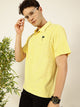 Thomas Scott Men Yellow Solid Polo Collar Cotton Relaxed Fit T-Shirt