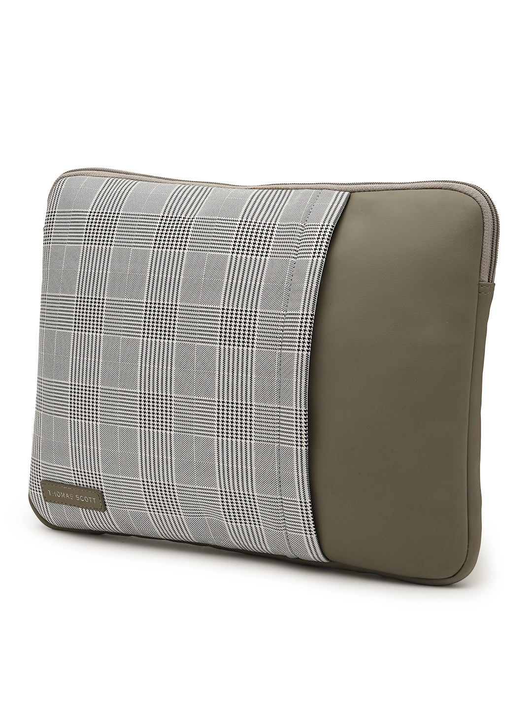 Thomas Scott Men Checked PU Laptop Sleeve Bag