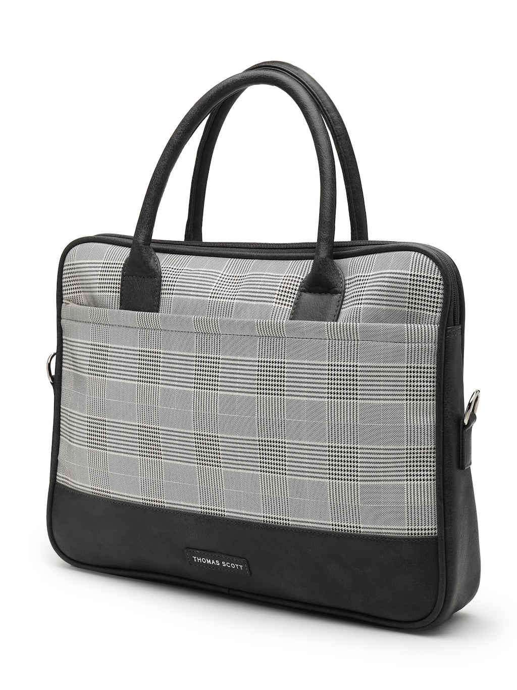 Thomas Scott Men Checked PU Laptop Bag