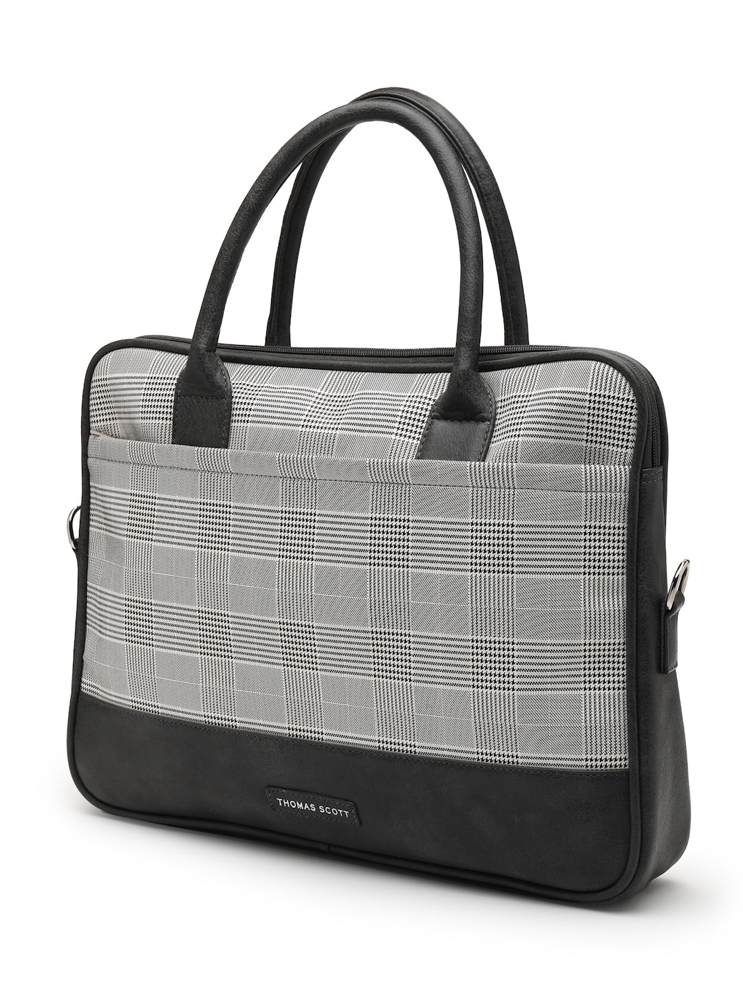Thomas Scott Men Checked PU Laptop Bag