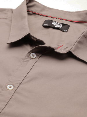 Thomas Scott Men Brown Plus Size Premium Casual Shirt