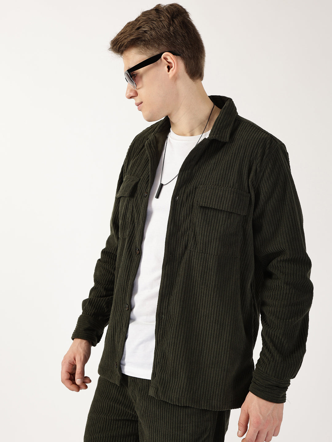 Thomas Scott Men Olive Premium Opaque Casual Shirt