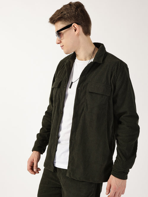 Thomas Scott Men Olive Premium Opaque Casual Shirt