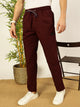 Thomas Scott Men Wine Cotton Smart Regular Fit Mid-Rise Joggers