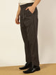 Thomas Scott Men Dark Grey Smart Pleated Mid-Rise Trousers