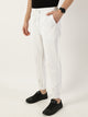 Thomas Scott Men White Smart Easy Wash Joggers Trousers