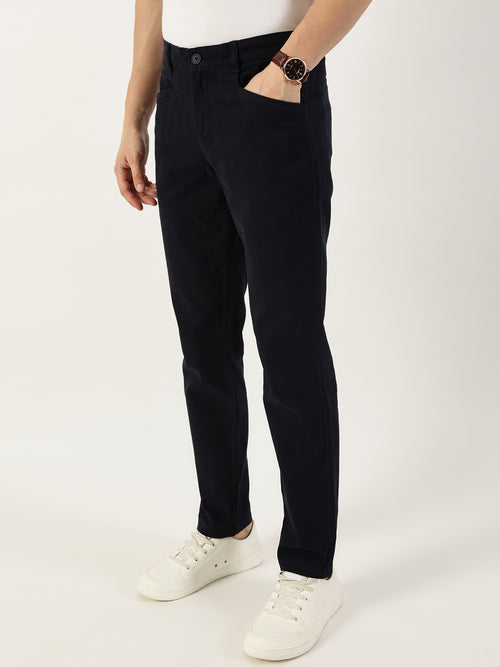 Thomas Scott Men Navy Smart Easy Wash Chinos Trousers