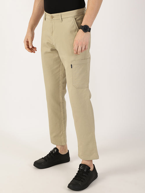 Thomas Scott Men Beige Smart Chinos Trousers