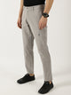 Thomas Scott Men St.Grey Smart Pure Cotton Mid-Rise Straight Fit Easy Wash Trousers