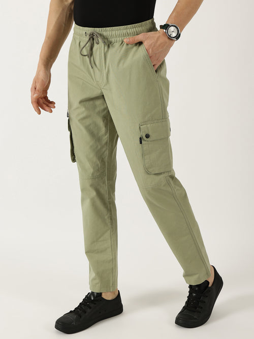Thomas Scott Men Pista Smart Regular Fit Mid-Rise Easy Wash Cotton Cargos