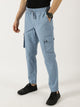 Blue Smart Fit Straight Fit Mid-Rise Cargo Trouser For Men