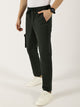 Bottle Green Smart Fit Mid-Rise Cotton Cargo Trouser For Men