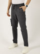 Grey Cotton Regular Fit Smart Easy Wash Cargo Trouser For Men