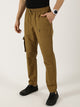 Brown Smart Regular Fit Mid-Rise Easy Wash Cotton Cargo Trouser For Men