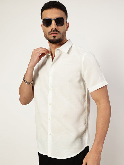 Thomas Scott Men Premium Slim Fit Opaque Casual Shirt