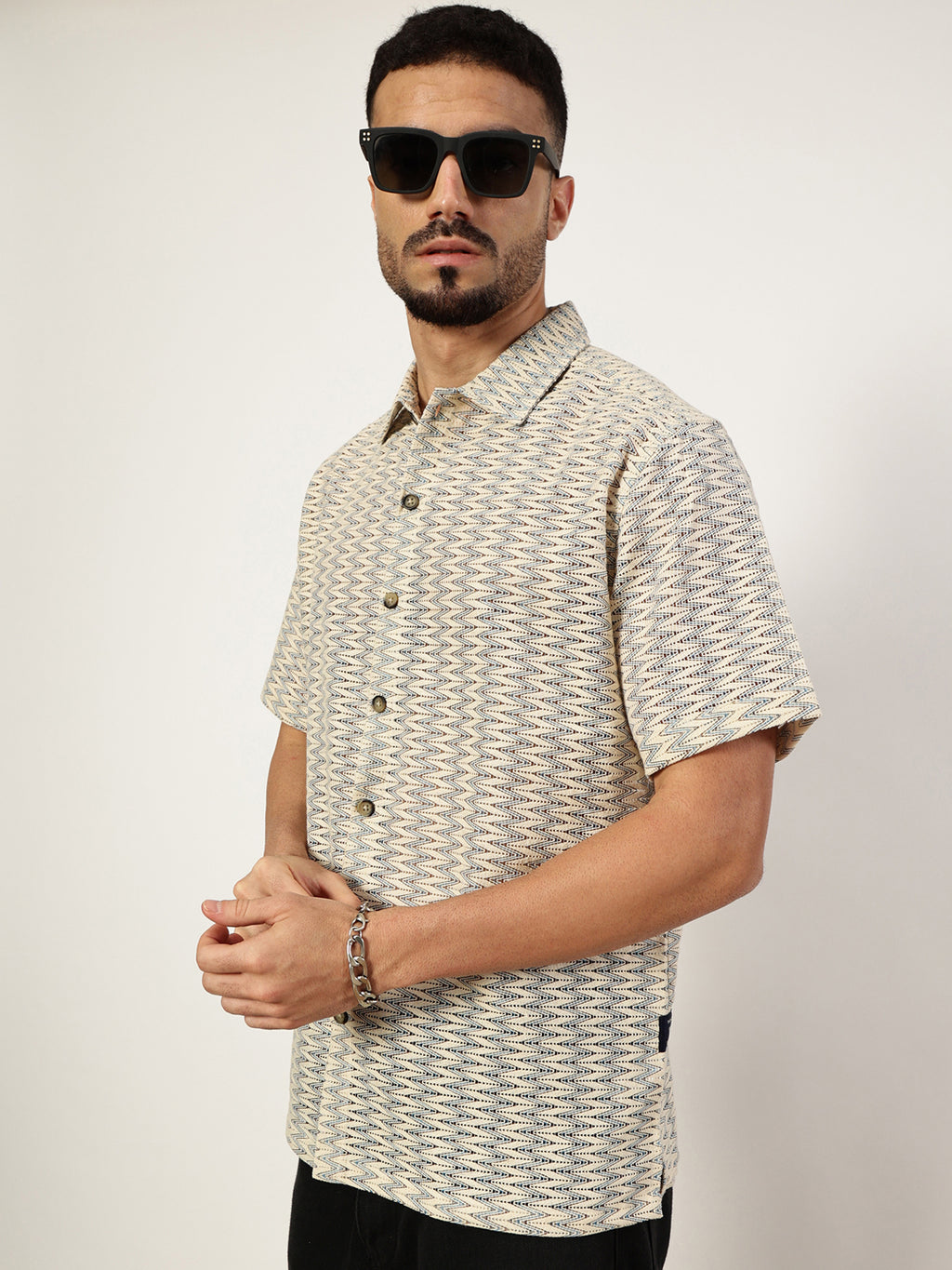 Thomas Scott Men Premium Slim Fit Opaque Striped Casual Shirt