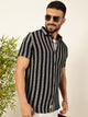 Thomas Scott Men Premium Slim Fit Vertical Striped Casual Shirt
