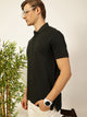 Thomas Scott Men Bottle Green Solid Polo Collar Cotton T-shirt