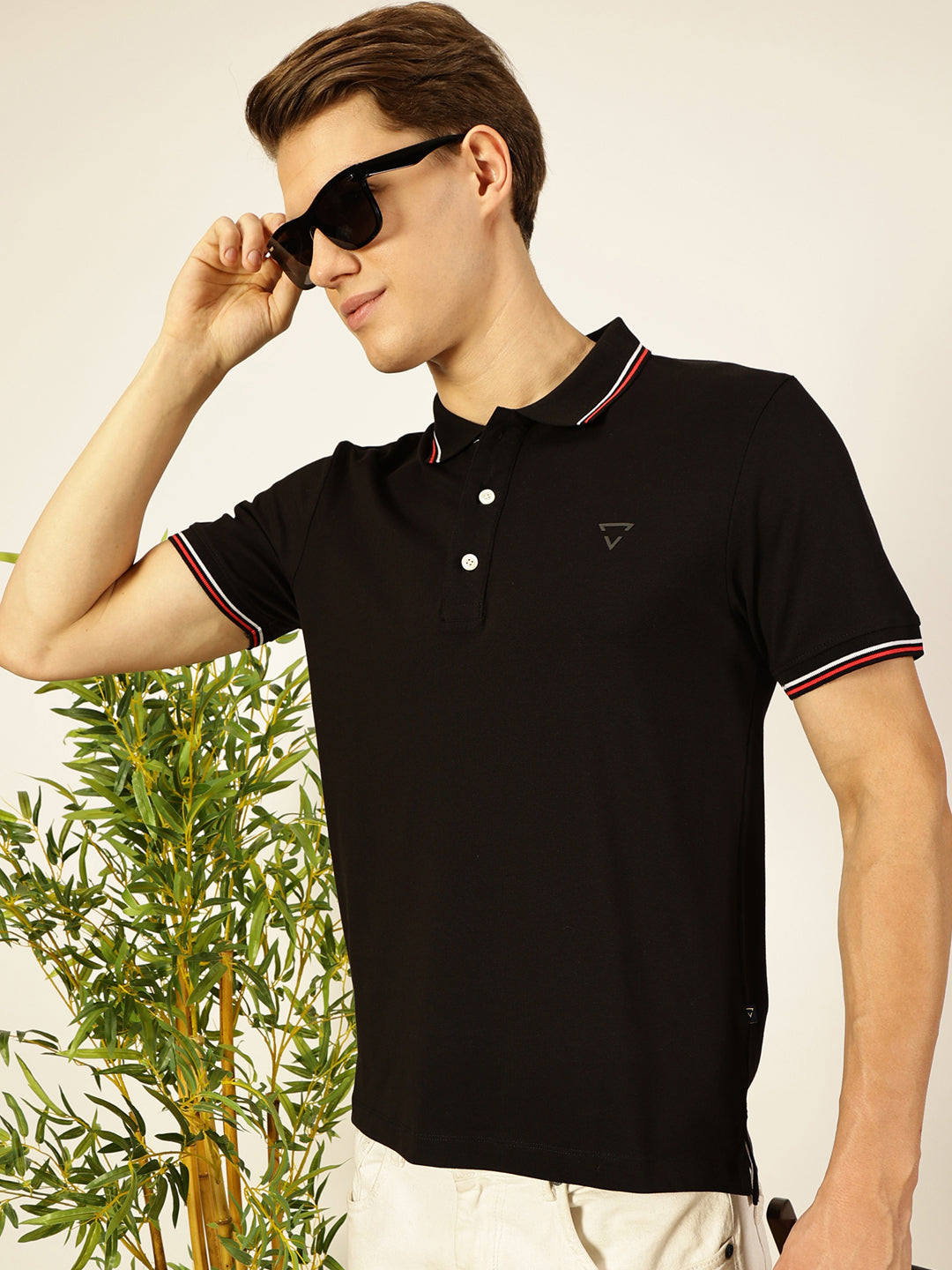 Thomas Scott Men Black Regular Fit Polo Tshirt - S