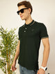 Thomas Scott Men Green Regular Fit Polo Tshirt - S