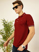 Thomas Scott Men Maroon Regular Fit Polo Tshirt - S