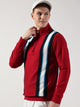 Red Striped High Neck Tshirt For Men