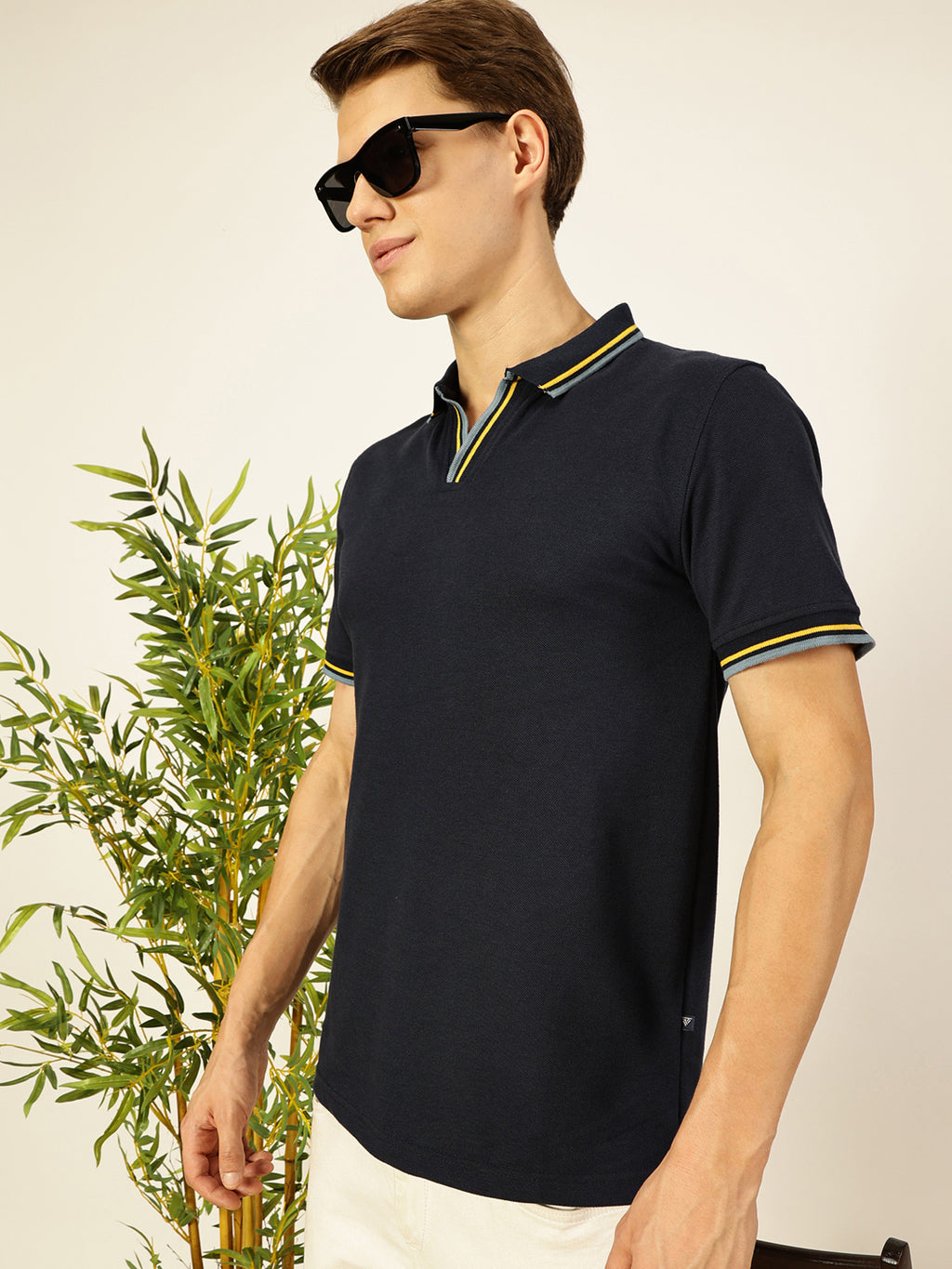 Thomas Scott Men Navy Blue Regular Fit Polo Tshirt - S