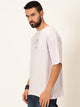 Lavender Neck Printed Cotton Tshirt For Men