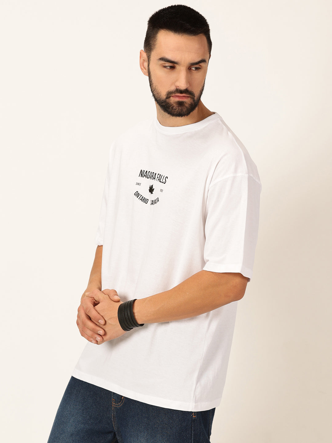 Thomas Scott Men Oversized Graphic Printed Cotton Bio Finish T-shirt