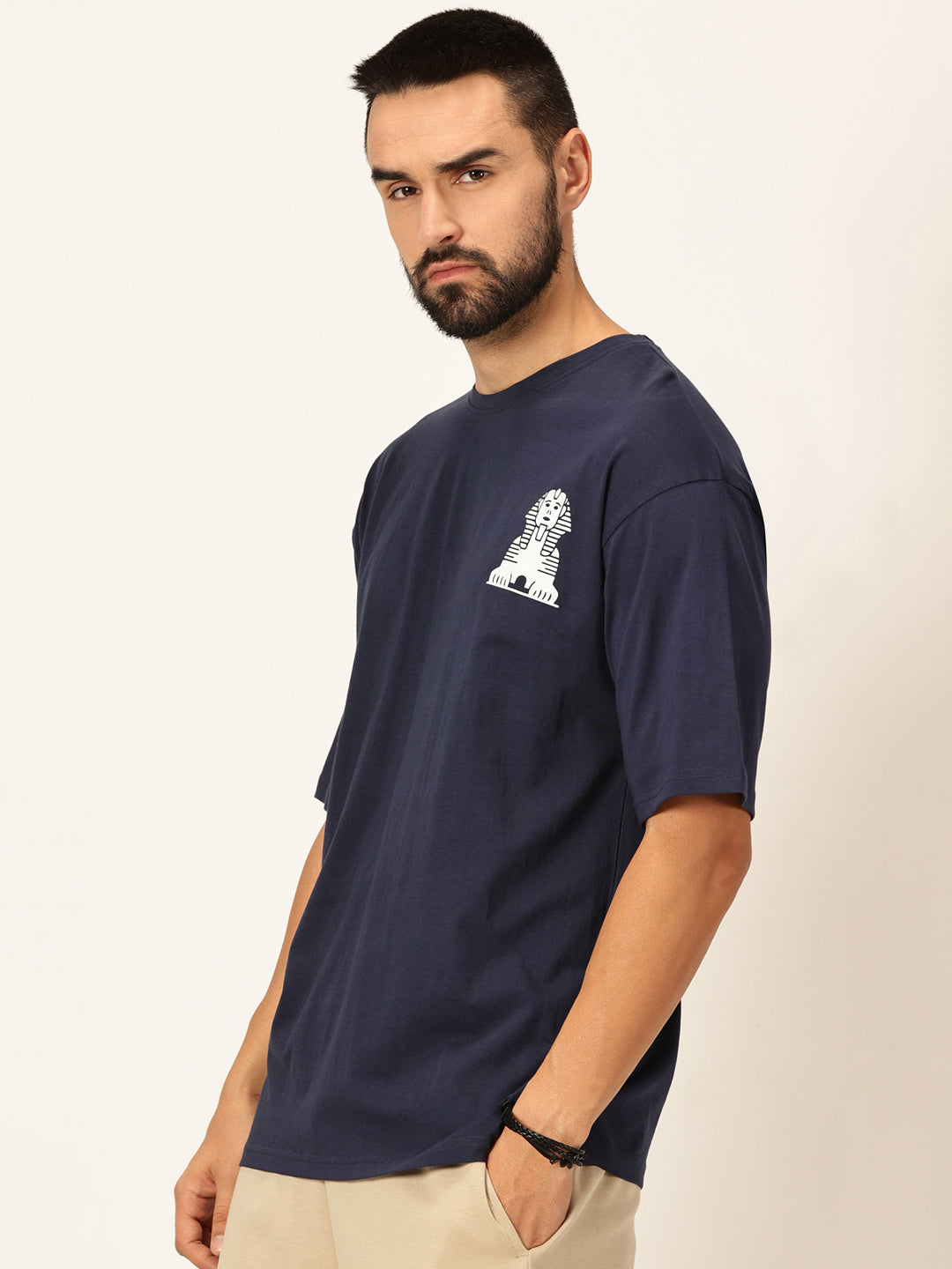 Thomas Scott Men Oversized Graphic Printed Drop-Shoulder Sleeves Cotton Bio Finish T-shirt
