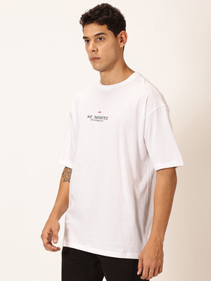 Thomas Scott Men Round Neck Typography Cotton Oversized T-shirt