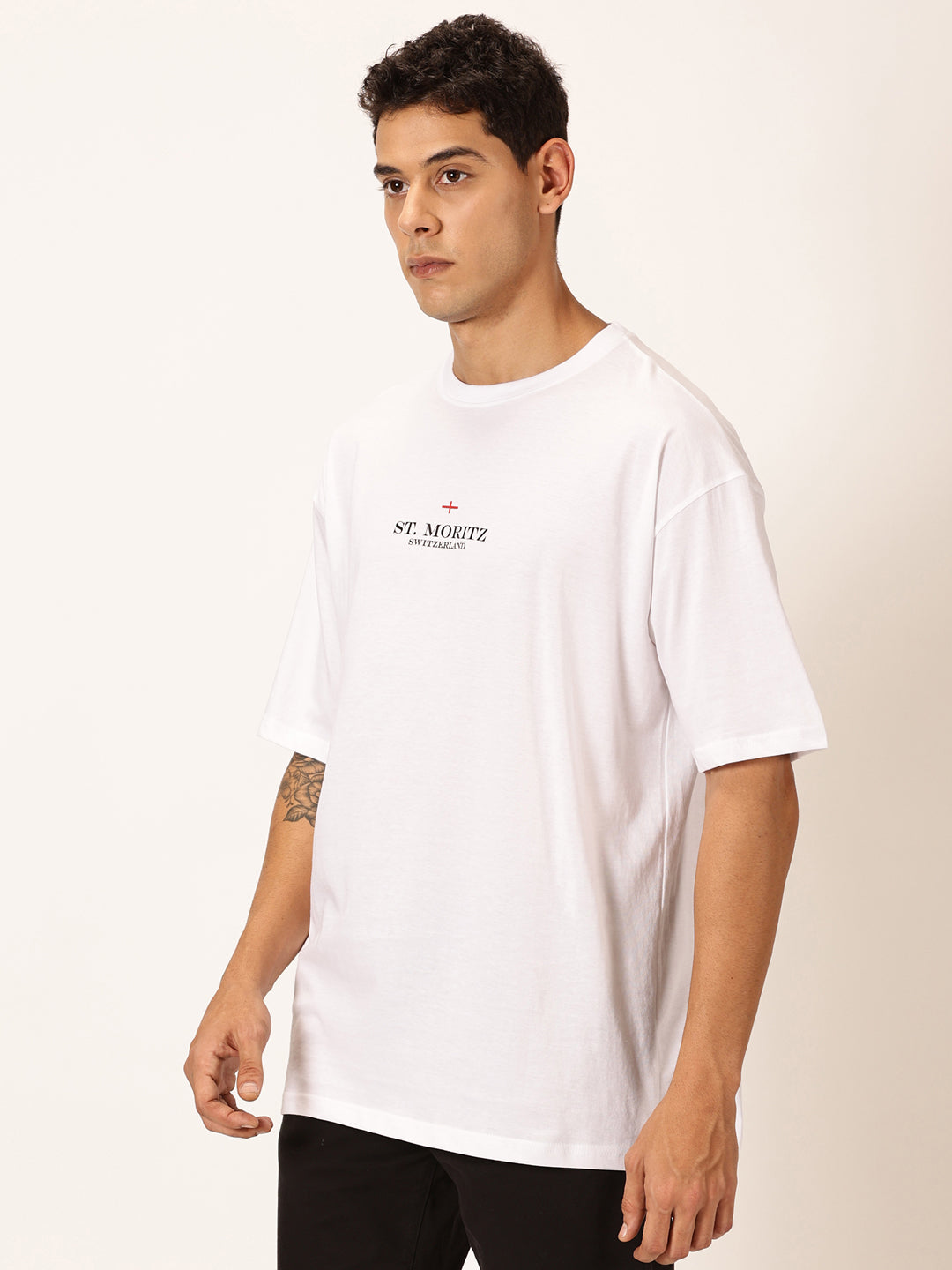 Thomas Scott Men Round Neck Typography Cotton Oversized T-shirt