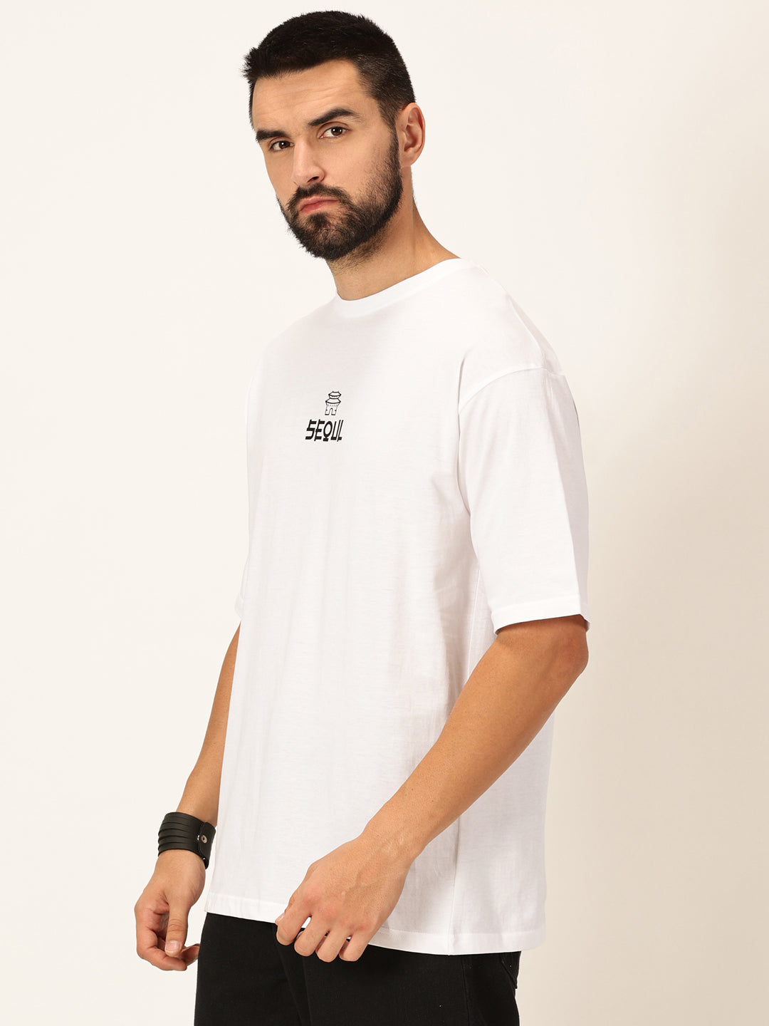 Thomas Scott Men Graphic Printed Bio Finish Pure Cotton Oversized T-shirt