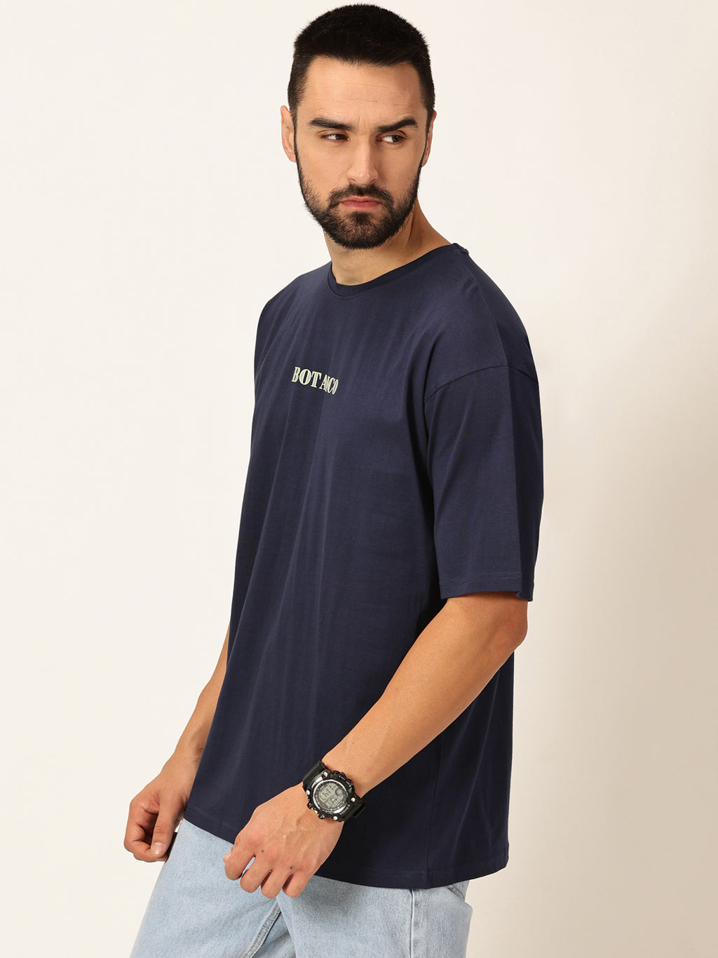 Thomas Scott Men Oversized Graphic Printed Cotton Bio Finish T-shirt