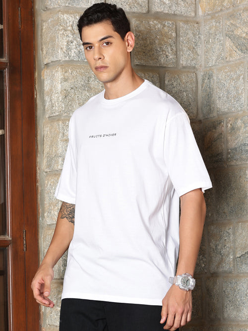 Thomas Scott Men Floral Printed Drop-Shoulder Sleeves Oversized Pure Cotton T-shirt