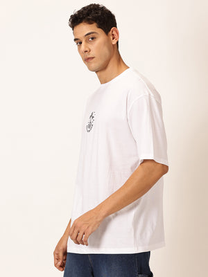 Thomas Scott Men Round Neck Typography Printed Cotton Oversized T-shirt