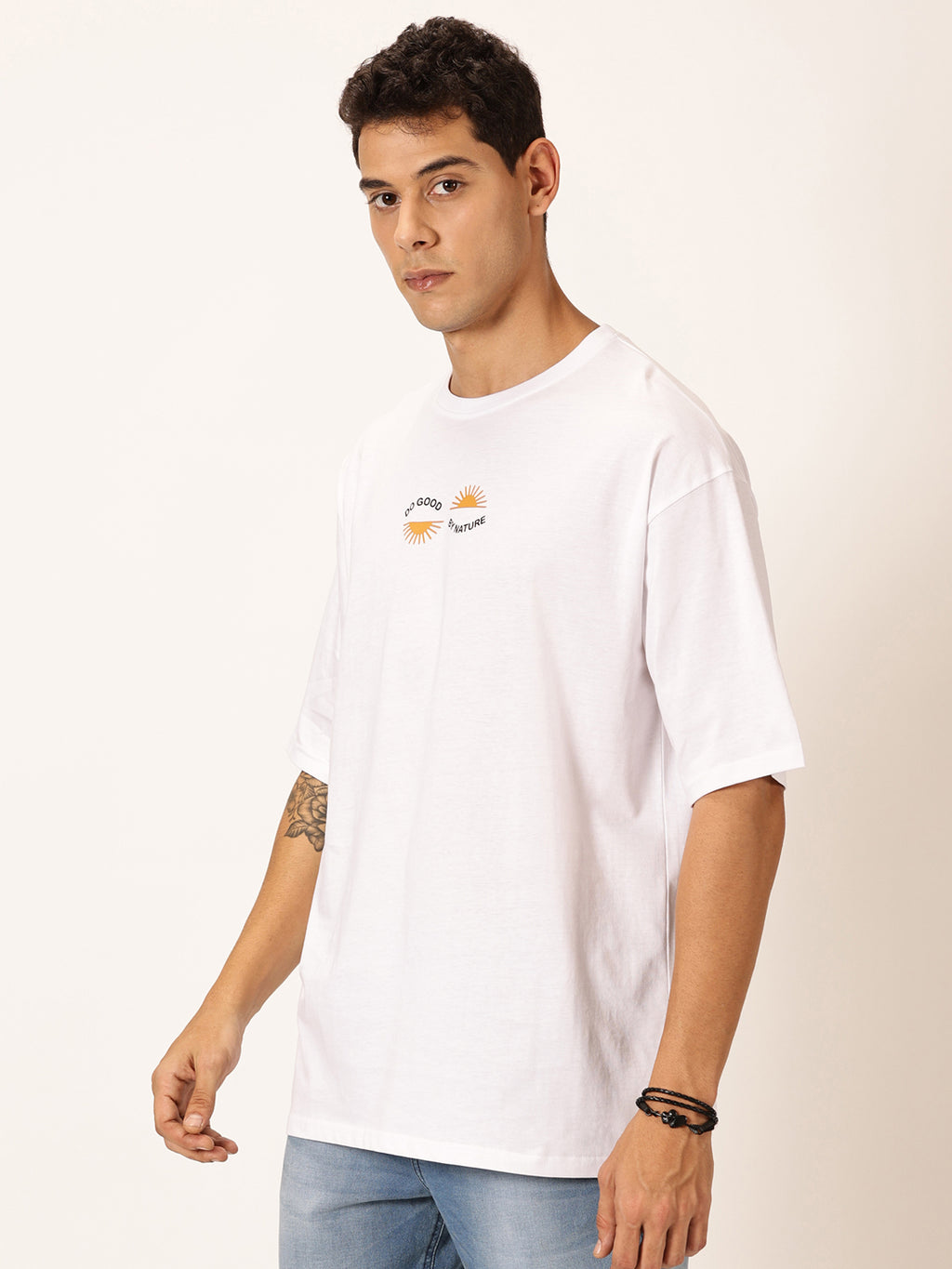 Thomas Scott Men Round Neck Printed Cotton Oversized T-shirt