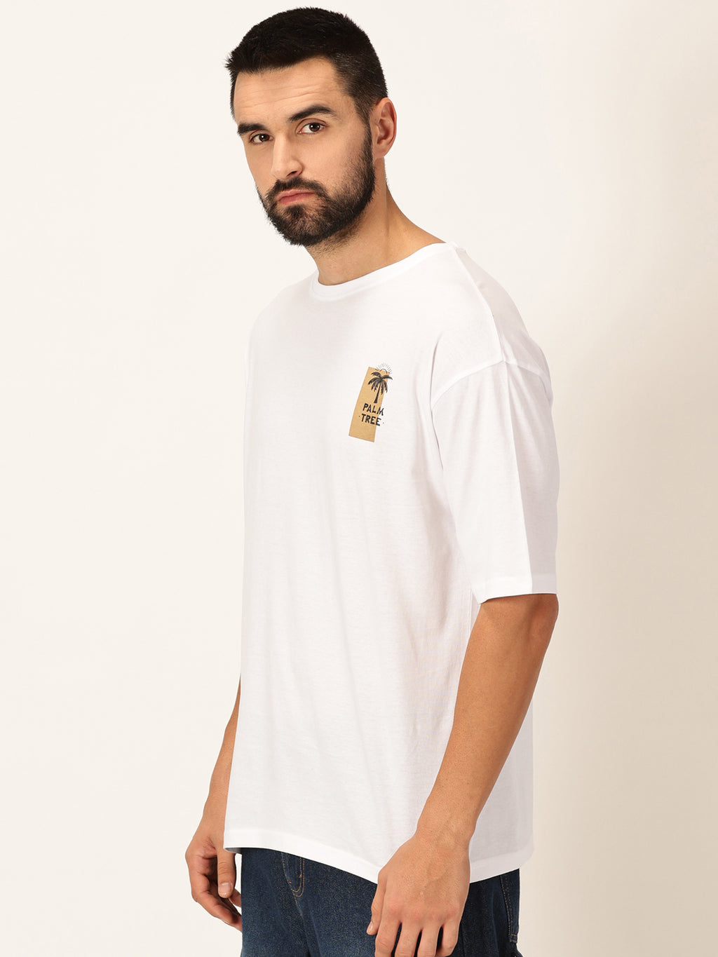 Thomas Scott Men Graphic Printed Drop-Shoulder Sleeves Bio Finish Cotton Oversized T-shirt