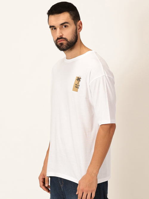 Thomas Scott Men Graphic Printed Drop-Shoulder Sleeves Bio Finish Cotton Oversized T-shirt
