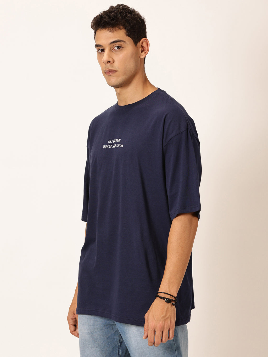 Thomas Scott Men Round Neck Typography Printed Cotton Oversized T-shirt
