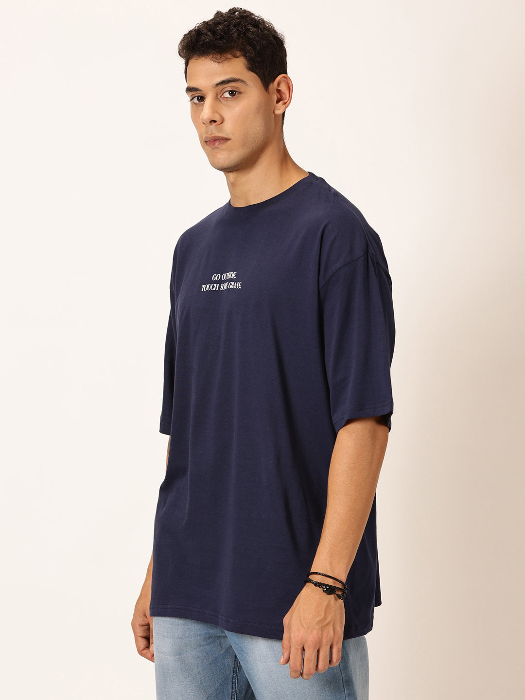 Thomas Scott Men Round Neck Typography Printed Cotton Oversized T-shirt